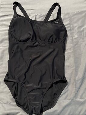 Nike Black Scoop-Back One-Piece Swim